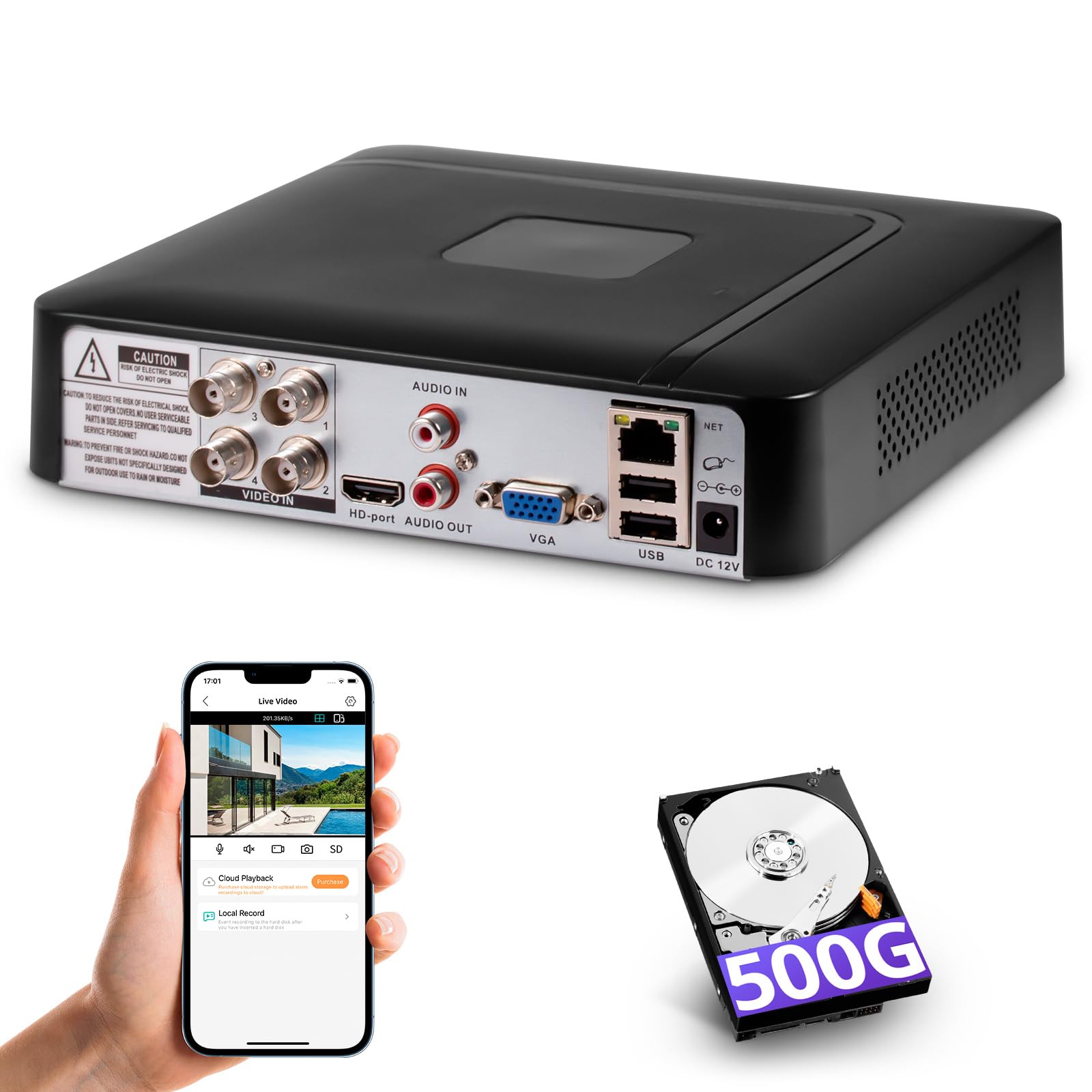 その他 DIGIguard 4CH MPEG4 DVR Fuers 4CH CCTV Security 5MP Surveillance Video Recorders DVR 6-in
